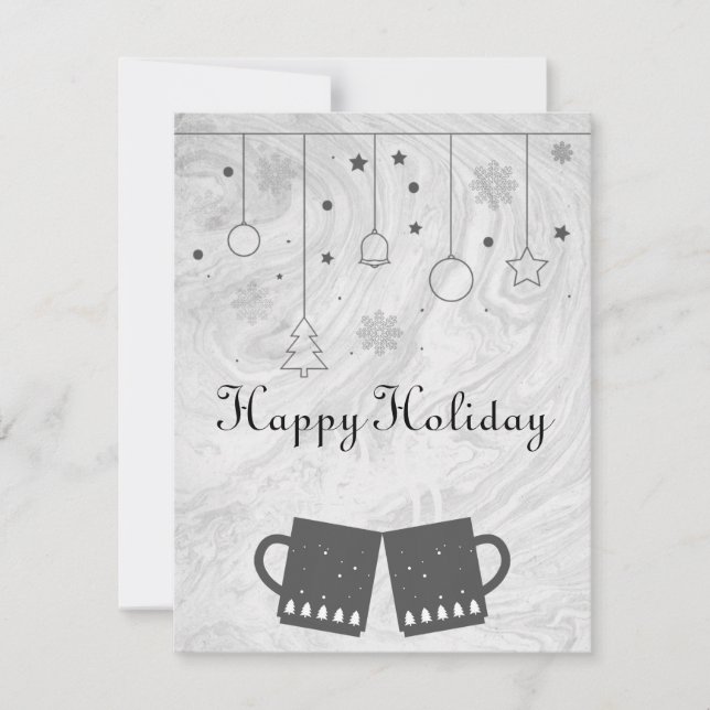 Cartes Pour Fêtes Annuelles Merveilleux, génial, Grey Christmas Cup of Tea (Devant)