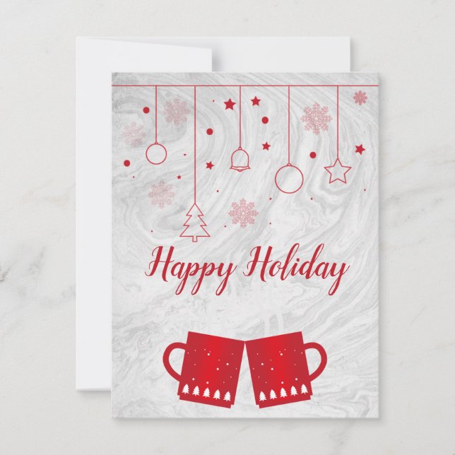 Cartes Pour Fêtes Annuelles Merveilleux, génial, Red Christmas Cup of Tea (Devant)
