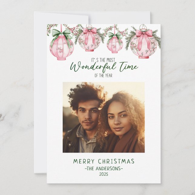 Cartes Pour Fêtes Annuelles Merveilleux temps de l'année Noël lanterne (Devant)