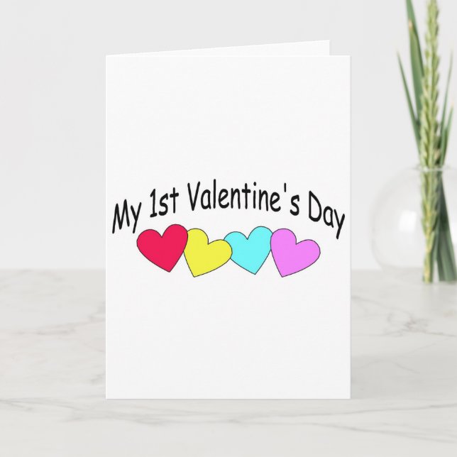 Cartes Pour Fêtes Annuelles Mes premiers coeurs de la Saint Valentin (Devant)