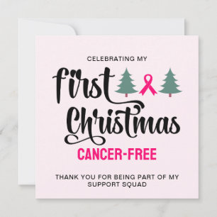 Cartes Pour Fêtes Annuelles MES PREMIERS NOËL Cancer du sein Merci libre
