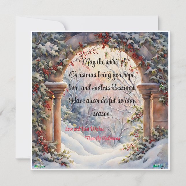 Cartes Pour Fêtes Annuelles Message d'archivage d'hiver de script personnalisé (Devant)