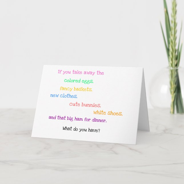 Cartes Pour Fêtes Annuelles Message de l'Évangile Pâques (Devant)