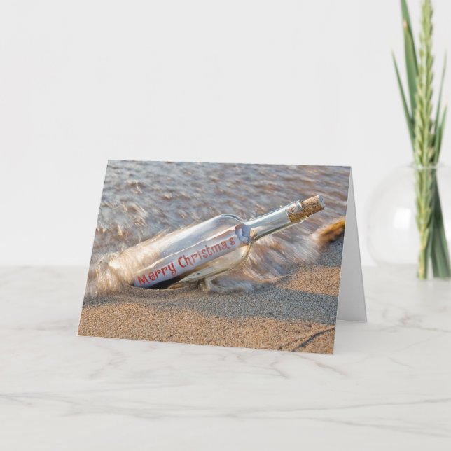 Cartes Pour Fêtes Annuelles Message de Noël dans une bouteille (Devant)