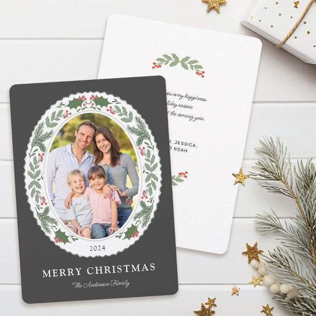 Cartes Pour Fêtes Annuelles Message de Noël de la verdure (Créateur téléchargé)