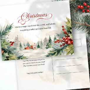 Cartes Pour Fêtes Annuelles Message de Noël Scène d'hiver non photo