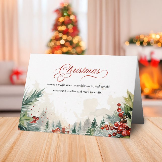 Cartes Pour Fêtes Annuelles Message de Noël Scène d'hiver non photo (Créateur téléchargé)