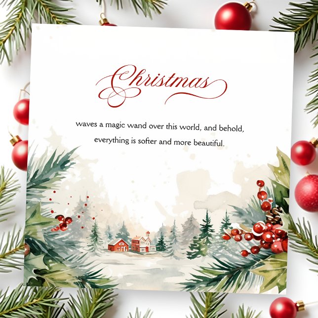 Cartes Pour Fêtes Annuelles Message de Noël Scène d'hiver non photo (Créateur téléchargé)