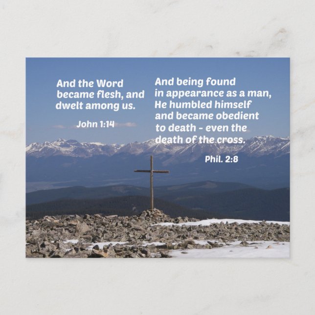 Cartes Pour Fêtes Annuelles Message du berceau à la croix (Devant)