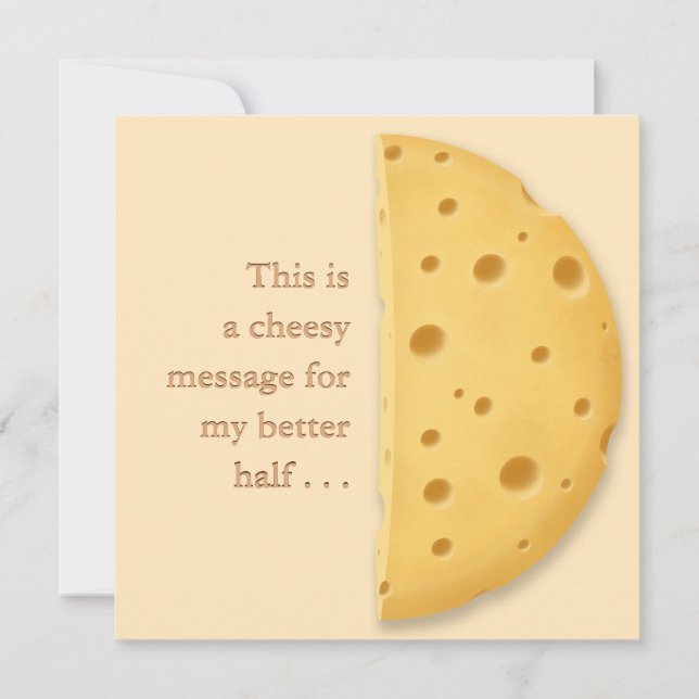 Cartes Pour Fêtes Annuelles Message Fromage Personnalisable Charme Romantique (Devant)