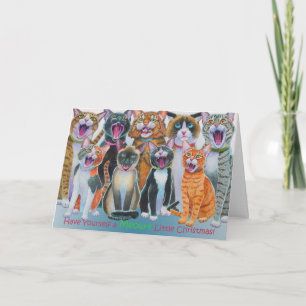 Cartes Pour Fêtes Annuelles Message imprimé à l'intérieur des chats de carolin