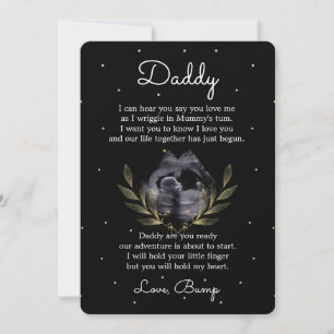 Cartes Pour Fêtes Annuelles Message mignon de Bump à l'attente papa