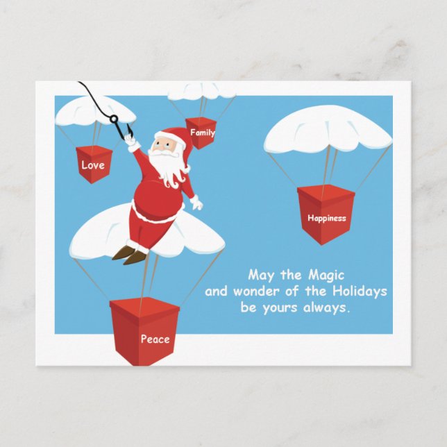 Cartes Pour Fêtes Annuelles Message père Noël (Devant)