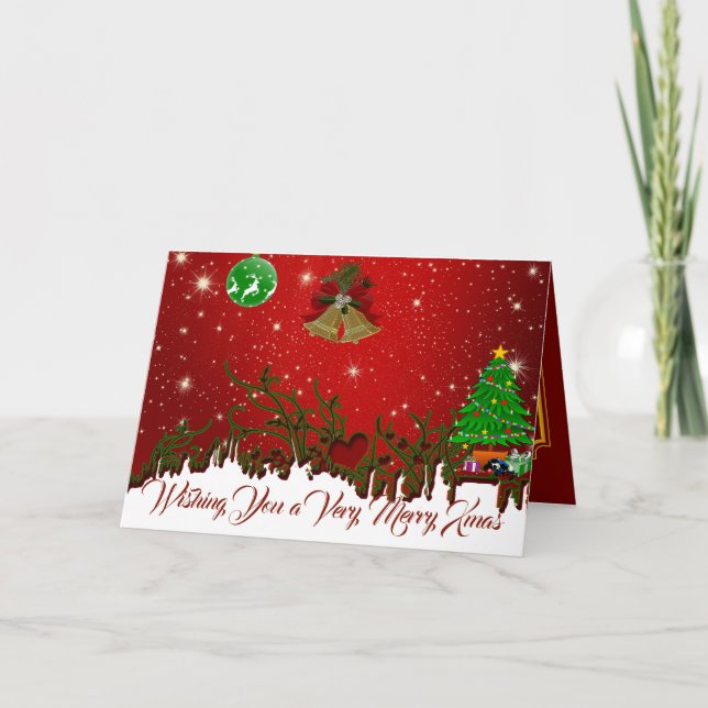 Cartes Pour Fêtes Annuelles Message personnalisé voeux de Noël (Devant)