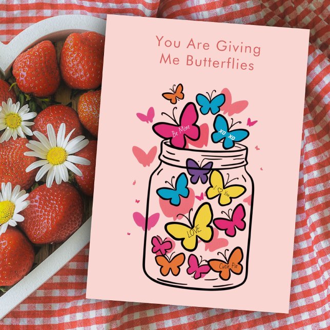 Cartes Pour Fêtes Annuelles Messages d'amour en forme de papillon en bonbons d (Créateur téléchargé)