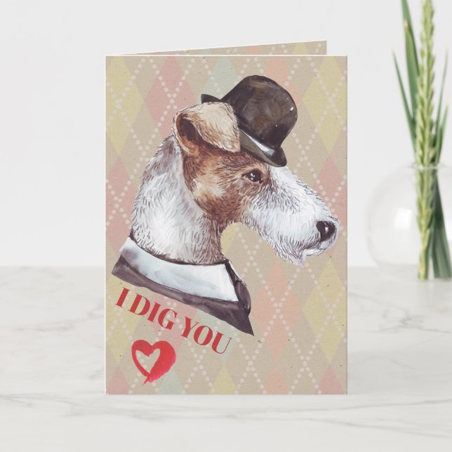Cartes Pour Fêtes Annuelles Messieurs Terrier Chien Je T'Ai Creusé (Devant)