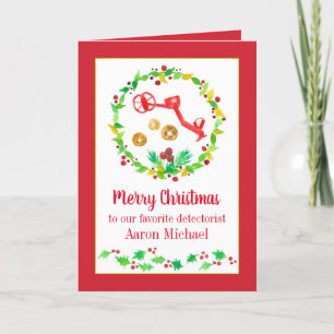 Cartes Pour Fêtes Annuelles Métal Détection Joyeux Pièces de Noël Nom personna