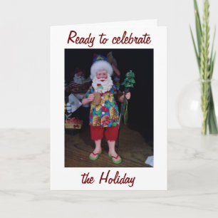 CARTES POUR FÊTES ANNUELLES METTEZ LE MISTLETOE-CÉLÉBRAT AVEC BEACH PÈRE NOËL