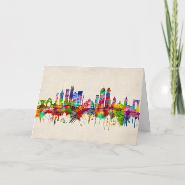 Cartes Pour Fêtes Annuelles Mexico City Mexico Skyline (Devant)