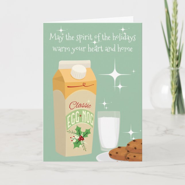 Cartes Pour Fêtes Annuelles Mi-Siècle Vacances Spiritueux Noël Rétro (Devant)