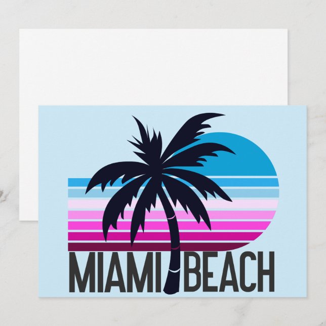Cartes Pour Fêtes Annuelles Miami Beach (Devant / Derrière)