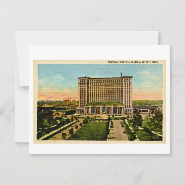 Cartes Pour Fêtes Annuelles Michigan Central Station Detroit, Michigan (Devant)