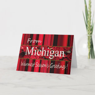 Cartes Pour Fêtes Annuelles Michigan Christmas Card, spécifique à l'état