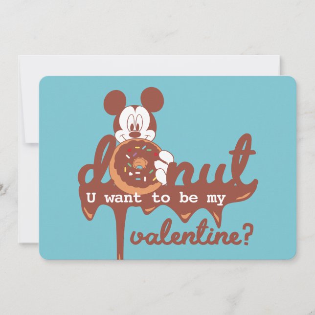 Cartes Pour Fêtes Annuelles Mickey | Donut Vous voulez être ma Saint Valentin  (Devant)