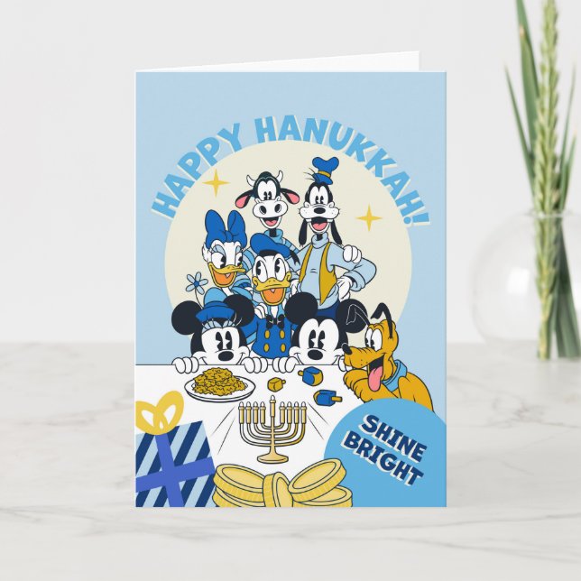 Cartes Pour Fêtes Annuelles Mickey et amis Bonne Hanoukka (Devant)