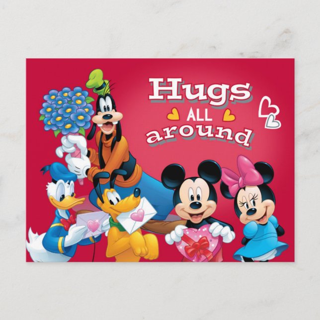 Cartes Pour Fêtes Annuelles Mickey et des amis se tiennent tout autour (Devant)