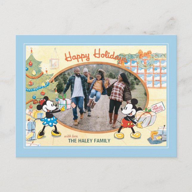 Cartes Pour Fêtes Annuelles Mickey et Minnie Classiques : Joyeuses Fêtes (Devant)