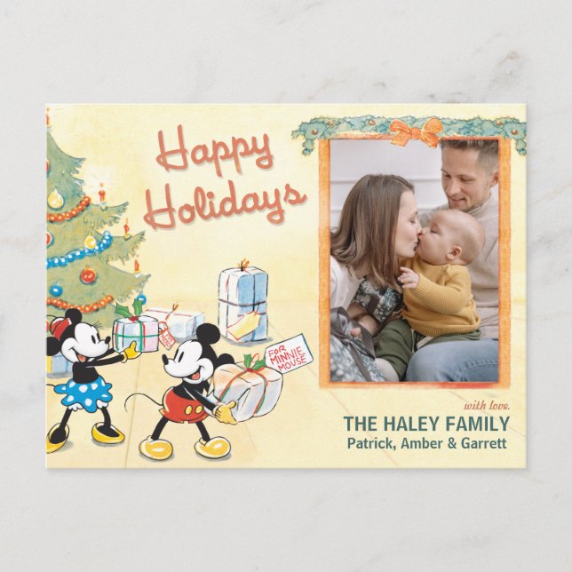 Cartes Pour Fêtes Annuelles Mickey et Minnie Classiques : Joyeuses Fêtes (Devant)