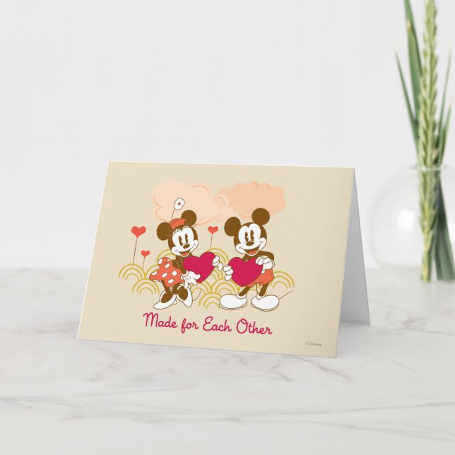 Cartes Pour Fêtes Annuelles Mickey et Minnie fait l'un pour l'autre (Devant)