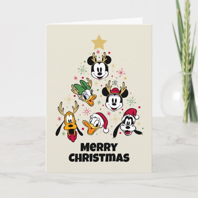 Cartes Pour Fêtes Annuelles Mickey & Friends Caractère Arbre de Noël (Devant)