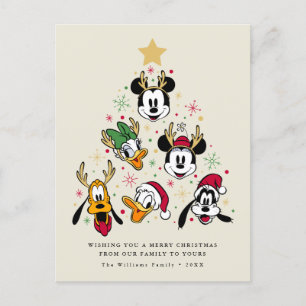 Cartes Pour Fêtes Annuelles Mickey & Friends Caractère Arbre de Noël
