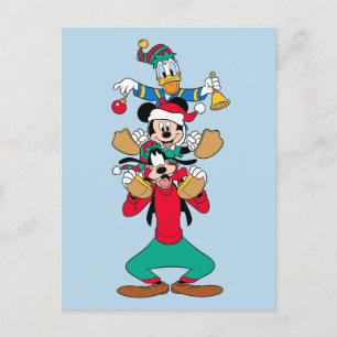 Cartes Pour Fêtes Annuelles Mickey, Goofy & Donald   Prêts pour Noël