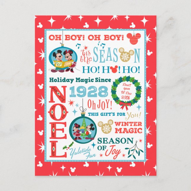 Cartes Pour Fêtes Annuelles Mickey | Joyeux Noël (Devant)