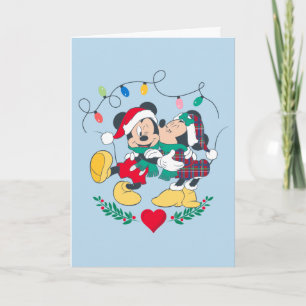 Cartes Pour Fêtes Annuelles Mickey & Minnie   Baisers de fêtes