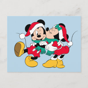 Cartes Pour Fêtes Annuelles Mickey & Minnie   Baisers de Noël