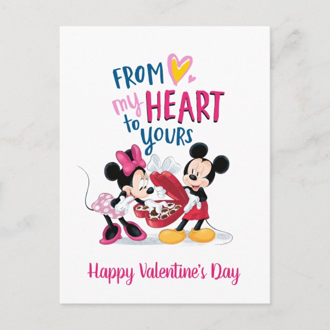 Cartes Pour Fêtes Annuelles Mickey & Minnie | De mon coeur au vôtre (Devant)