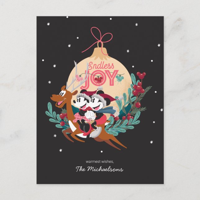 Cartes Pour Fêtes Annuelles Mickey & Minnie | Joie infinie (Devant)