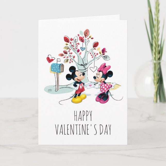 Cartes Pour Fêtes Annuelles Mickey & Minnie | Saint Valentin (Devant)