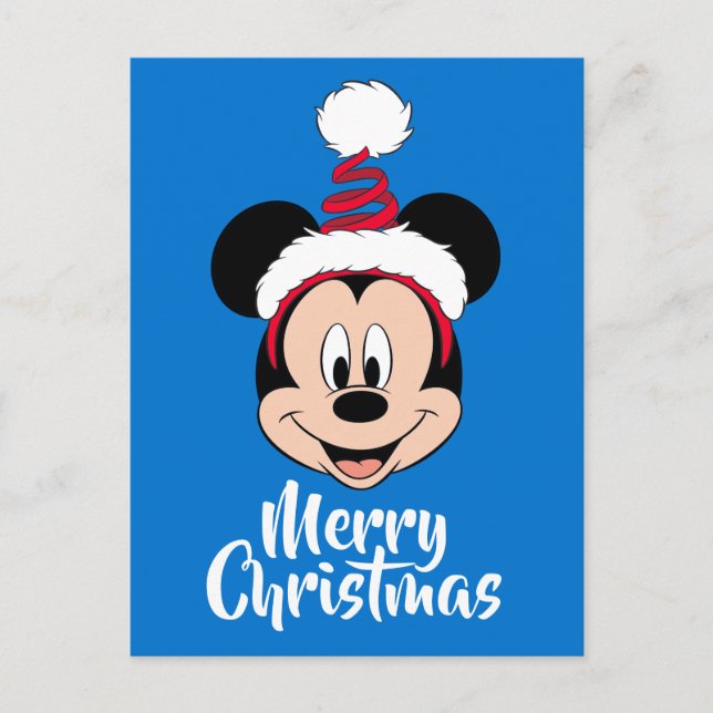 Cartes Pour Fêtes Annuelles Mickey Mouse | Casquette de Noël mignon (Devant)