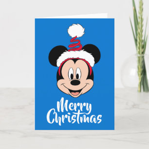 Cartes Pour Fêtes Annuelles Mickey Mouse   Chapeau de Noël mignon