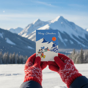 Cartes Pour Fêtes Annuelles Mickey Mouse d'hiver   Joyeux Noël