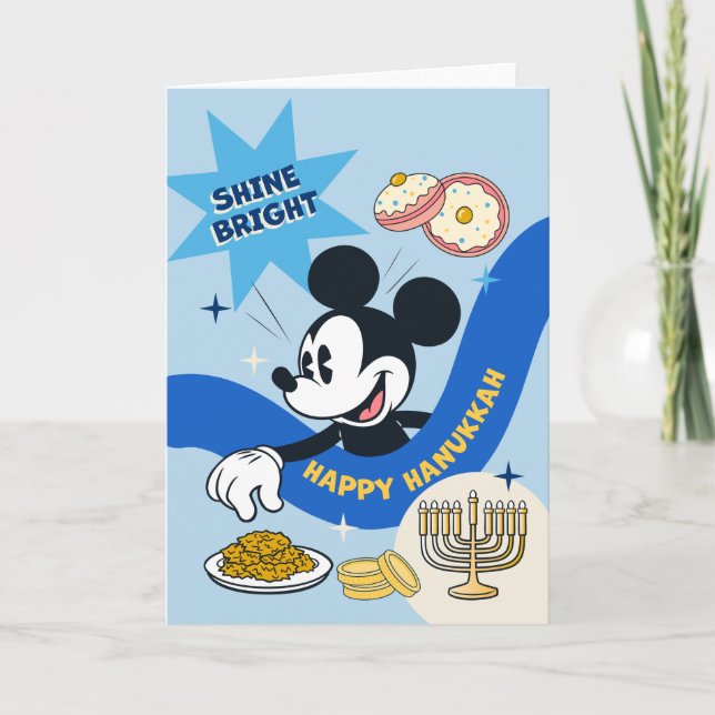 Cartes Pour Fêtes Annuelles Mickey Mouse Happy Hanoukka (Devant)