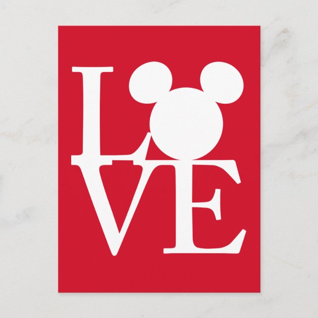 Cartes Pour Fêtes Annuelles Mickey Mouse LOVE | Saint Valentin 3 (Devant)