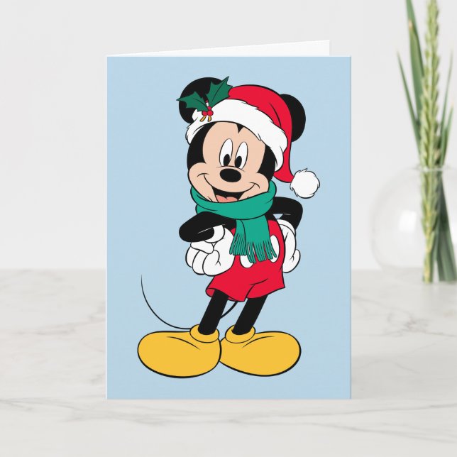 Cartes Pour Fêtes Annuelles Mickey Mouse | Tenue d'hiver (Devant)