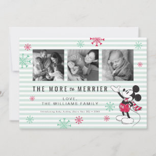 Cartes Pour Fêtes Annuelles Mickey Plus le Merrier Nouveau bébé Noël