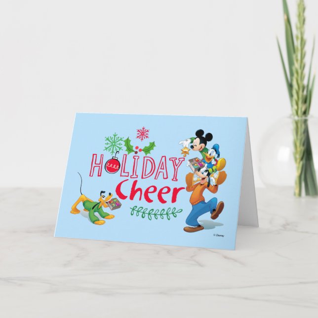 Cartes Pour Fêtes Annuelles Mickey Spreading Holiday Cheval (Devant)